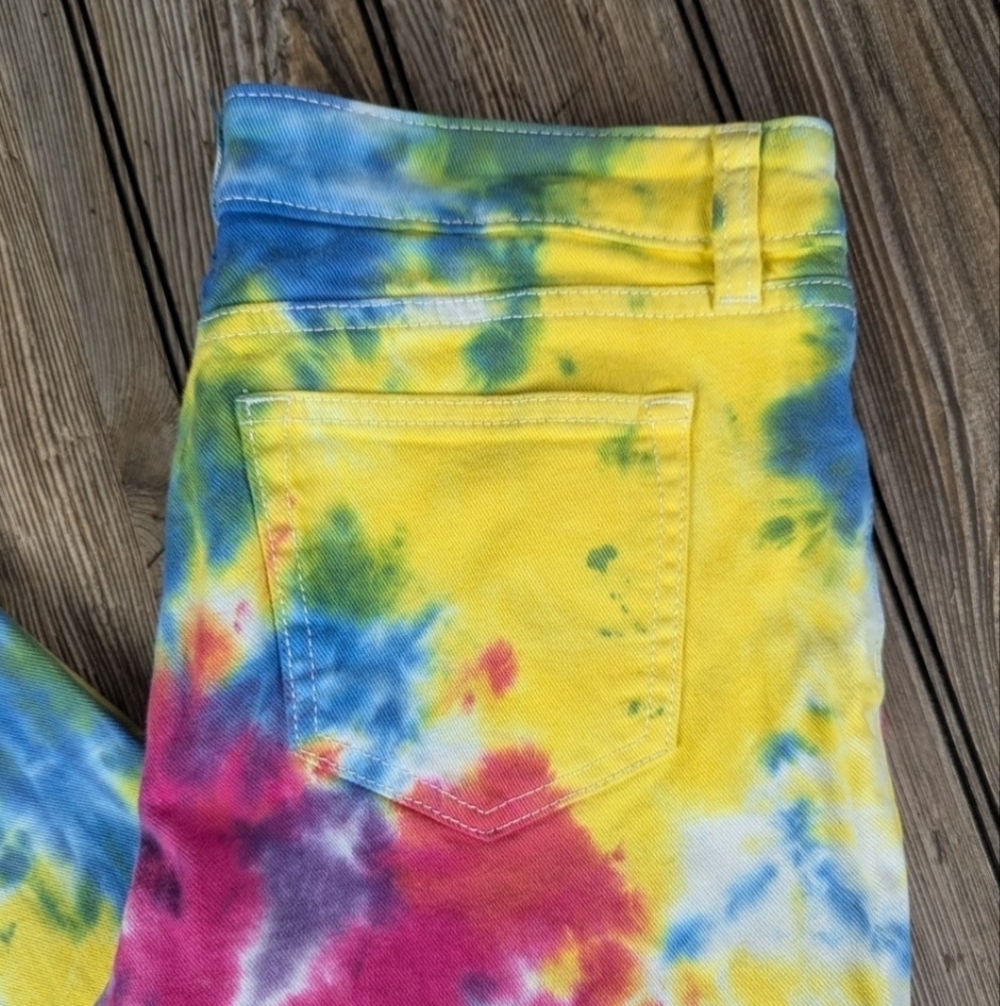 Ana tie-dye Capri denim pants size 27/4 - Picture 2 of 14
